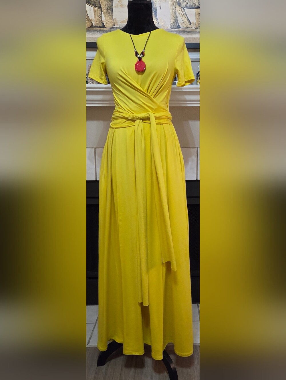 The Curvy Golden Aura Cross Tie Top Maxi Skirt Set
